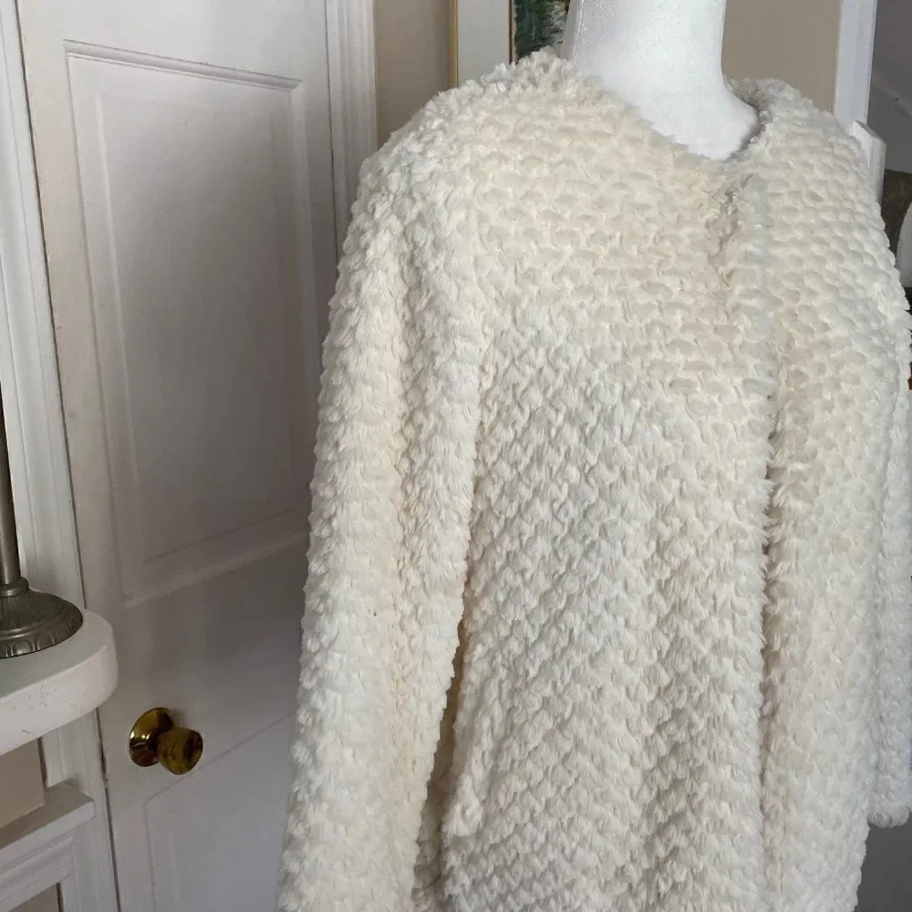 Me Jane White Faux Fur Jacket